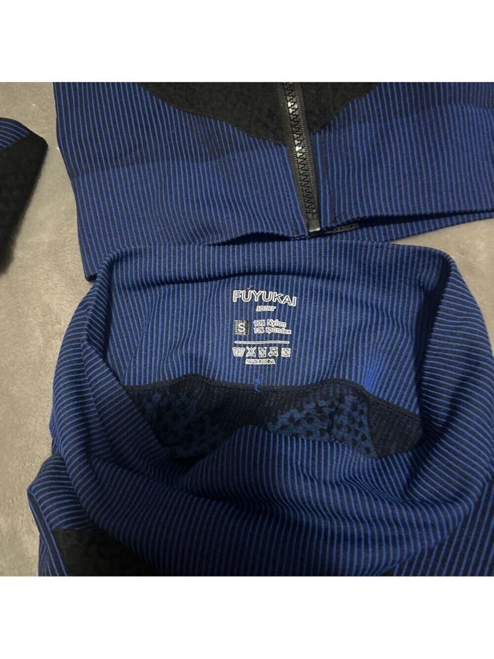 Women's FUYUKAI SPORT Leggings Set S Blue Black - Picture 3 of 4